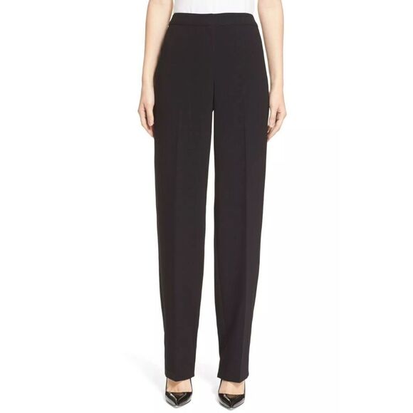 St. John Collection Diana Straight Leg Crepe Marocain Pant Size 12 NWOT - Picture 1 of 10